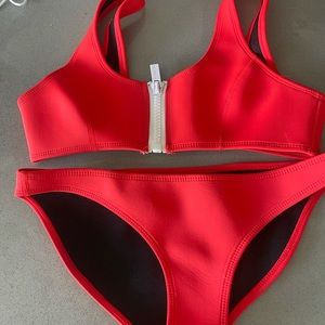 Hoaka Brand Red Neoprene Bikini